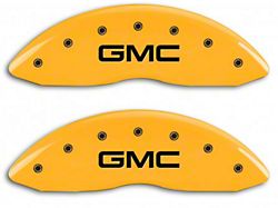 MGP Brake Caliper Covers with GMC Logo; Yellow; Front and Rear (14-18 Sierra 1500)