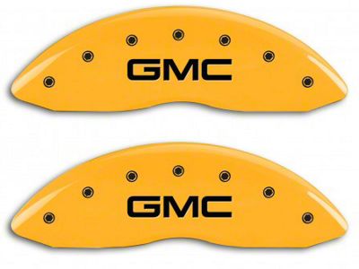 MGP Brake Caliper Covers with GMC Logo; Yellow; Front and Rear (14-18 Sierra 1500)