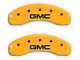 MGP Brake Caliper Covers with GMC Logo; Yellow; Front and Rear (14-18 Sierra 1500)