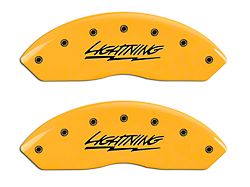 MGP Brake Caliper Covers with Lightning Logo; Yellow; Front and Rear (99-03 F-150 Lightning)
