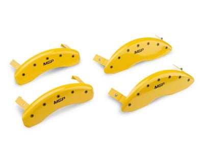 MGP Brake Caliper Covers with MGP Logo; Yellow; Front and Rear (04-20 F-150)