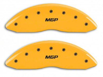 MGP Brake Caliper Covers with MGP Logo; Yellow; Front and Rear (07-13 Sierra 1500)