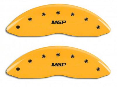 MGP Brake Caliper Covers with MGP Logo; Yellow; Front and Rear (07-13 Silverado 1500)