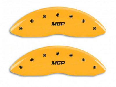 MGP Brake Caliper Covers with MGP Logo; Yellow; Front and Rear (11-18 RAM 1500)