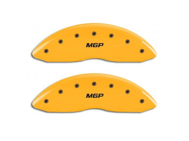 MGP Brake Caliper Covers with MGP Logo; Yellow; Front and Rear (14-18 Silverado 1500)