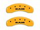 MGP Brake Caliper Covers with RAM Logo; Yellow; Front and Rear (02-05 RAM 1500, Excluding SRT-10)