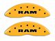 MGP Brake Caliper Covers with RAMHEAD Logo; Yellow; Front and Rear (02-05 RAM 1500, Excluding SRT-10)