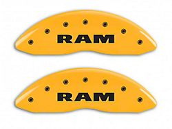MGP Brake Caliper Covers with RAMHEAD Logo; Yellow; Front and Rear (06-10 RAM 1500, Excluding SRT-10)