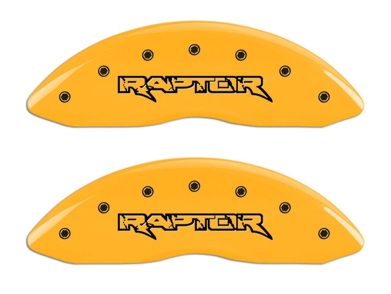 MGP F150 Yellow Caliper Covers w/ Raptor Logo Front & Rear T536762