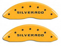 MGP Brake Caliper Covers with Silverado Logo; Yellow; Front and Rear (14-18 Silverado 1500)
