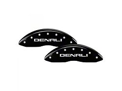 MGP Brake Caliper Covers with Denali Logo; Black; Front and Rear (21-26 Yukon)