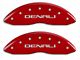 MGP Brake Caliper Covers with Denali Logo; Red; Front and Rear (07-14 Yukon)