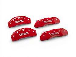 MGP Brake Caliper Covers with GMC Logo; Red; Front and Rear (21-26 Yukon)