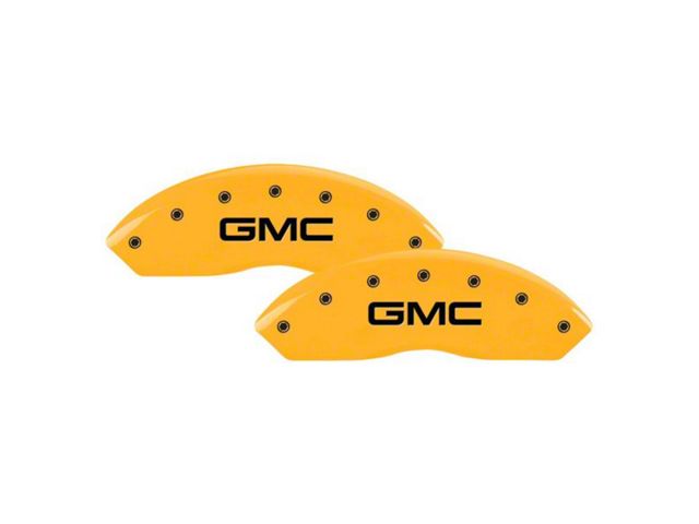 MGP Brake Caliper Covers with GMC Logo; Yellow; Front and Rear (21-24 Yukon)