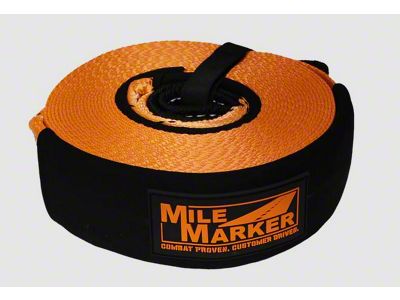 Mile Marker 3-Inch x 30-Foot Orange Tow Strap; 30,000 lb.