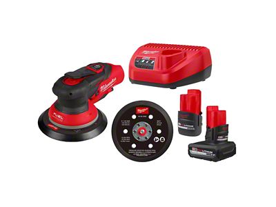 Milwaukee Tool M12 FUEL 3/32-Inch Orbit 6-Inch Lithium-Ion Brushless Cordless Random Orbital Sander Kit
