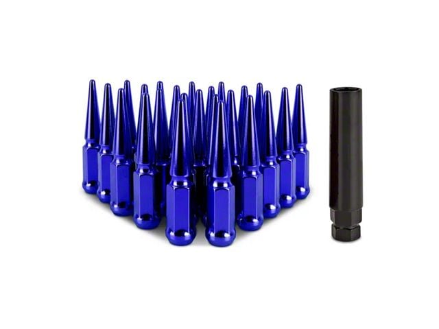 Mishimoto Blue Steel Spiked Lug Nuts; M14 x 1.5; Set of 24 (15-24 F-150)