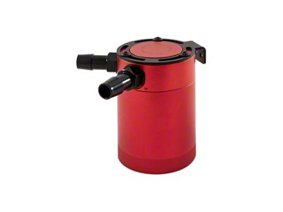 Mishimoto 2-Port Compact Baffled Oil Catch Can; Red (Universal; Some Adaptation May Be Required)