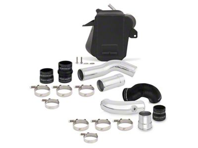 Mishimoto Air-to-Water Intercooler Kit with Polished Piping; Black (11-22 6.7L Powerstroke F-350 Super Duty)