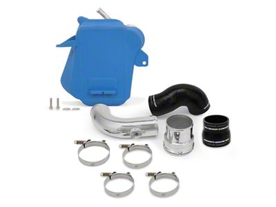 Mishimoto Air-to-Water Intercooler Kit with Polished Piping; Blue (11-16 6.7L Powerstroke F-350 Super Duty)