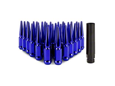 Mishimoto Blue Steel Spiked Lug Nuts; M14 x 1.5; Set of 32 (05-25 F-350 Super Duty)