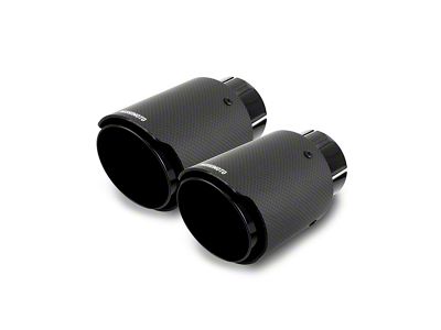 Mishimoto Carbon Fiber Exhaust Tips; 3.50-Inch; Black (Fits 2.50-Inch Tailpipe)