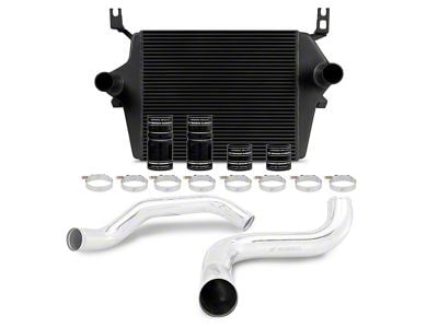 Mishimoto Performance Intercooler Kit with Polished Piping; Black (99-03 7.3L Powerstroke F-350 Super Duty)