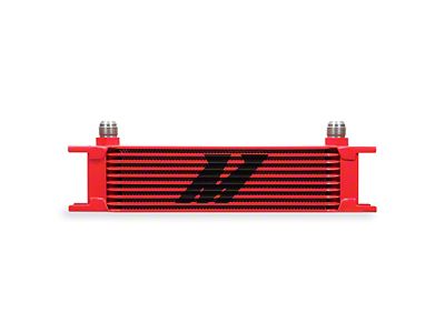 Mishimoto Universal 10-Row Oil Cooler; Red (Universal; Some Adaptation May Be Required)