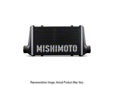 Mishimoto Carbon Fiber Intercooler with 20-Inch Matte Black Core and Black End Tank Clamps; Straight Through Flow End Tank Orientation (Universal; Some Adaptation May Be Required)