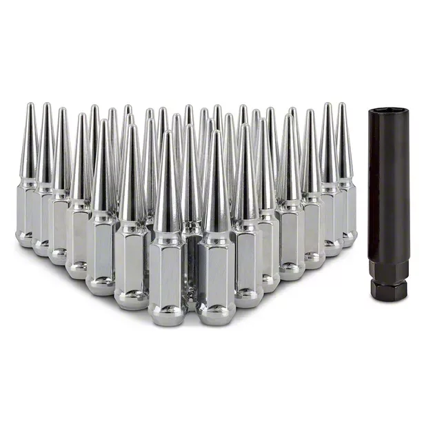 Mishimoto RAM 3500 Chrome Steel Spiked Lug Nuts; M14 x 1.5; Set of 32