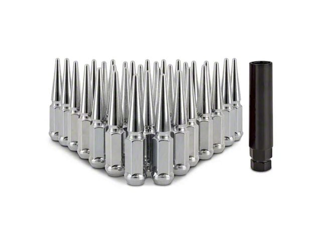 Mishimoto Chrome Steel Spiked Lug Nuts; M14 x 1.5; Set of 32 (12-24 RAM 3500)