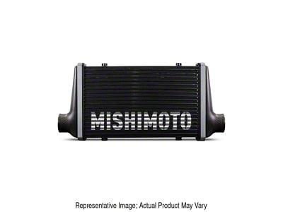 Mishimoto Carbon Fiber Intercooler with 20-Inch Matte Black Core and Red End Tank Clamps; Straight Through Flow End Tank Orientation (Universal; Some Adaptation May Be Required)