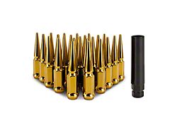 Mishimoto Gold Steel Spiked Lug Nuts; M14 x 1.5; Set of 24 (99-25 Sierra 1500)