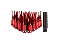 Mishimoto Red Steel Spiked Lug Nuts; M14 x 1.5; Set of 24 (99-25 Sierra 1500)