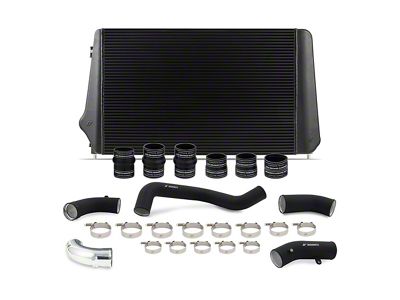 Mishimoto Performance Intercooler Kit with Black Piping; Black (17-19 6.6L Duramax Sierra 2500 HD)