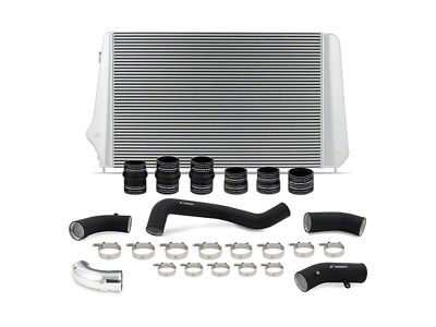 Mishimoto Performance Intercooler Kit with Black Piping; Silver (17-19 6.6L Duramax Sierra 3500 HD)