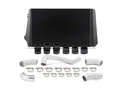 Mishimoto Performance Intercooler Kit with Polished Piping; Black (17-19 6.6L Duramax Sierra 3500 HD)