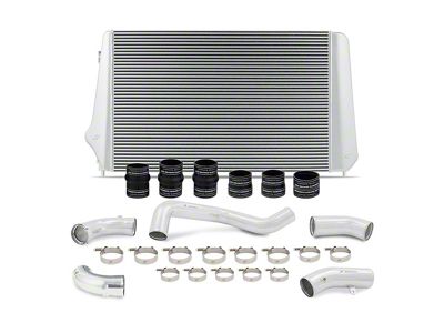 Mishimoto Performance Intercooler Kit with Polished Piping; Silver (17-19 6.6L Duramax Sierra 3500 HD)
