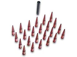 Mishimoto Red Steel Spiked Lug Nuts; M14 x 1.5; Set of 24 (99-26 Silverado 1500)