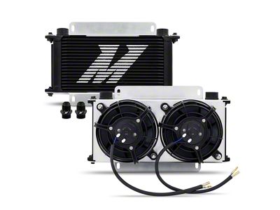 Mishimoto Universal 19-Row Dual Pass Oil Cooler Kit with Fans; Black (Universal; Some Adaptation May Be Required)