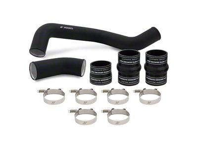 Mishimoto Hot-Side Intercooler Pipe and Boot Kit; Wrinkle Black (17-19 6.6L Duramax Silverado 2500 HD)