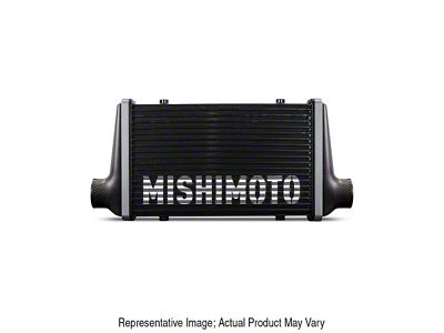 Mishimoto Carbon Fiber Intercooler with 20-Inch Gloss Silver Core and Black End Tank Clamps; Straight Through Flow End Tank Orientation (Universal; Some Adaptation May Be Required)