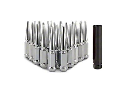 Mishimoto Chrome Steel Spiked Lug Nuts; M14 x 1.5; Set of 24 (07-25 Tahoe)