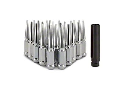 Mishimoto Chrome Steel Spiked Lug Nuts; M14 x 1.5; Set of 24 (07-24 Tahoe)