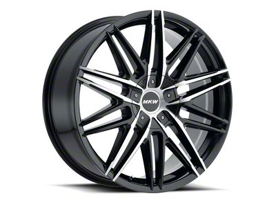 MKW M124 Gloss Black Machined 6-Lug Wheel; 22x9; 18mm Offset (14-18 Silverado 1500)