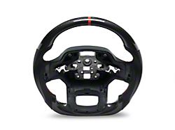 MMD GTC Steering Wheel; Carbon with Red Stripe (21-25 F-150 Raptor w/o Heated Steering Wheel)