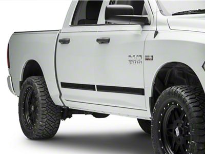 MMD Rugged Look Body Side Moldings; Matte Black (09-18 RAM 1500 Crew Cab)