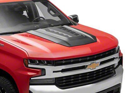 MMD Hood Scoop; Satin Black (19-21 Silverado 1500; 2022 Silverado 1500 LTD)