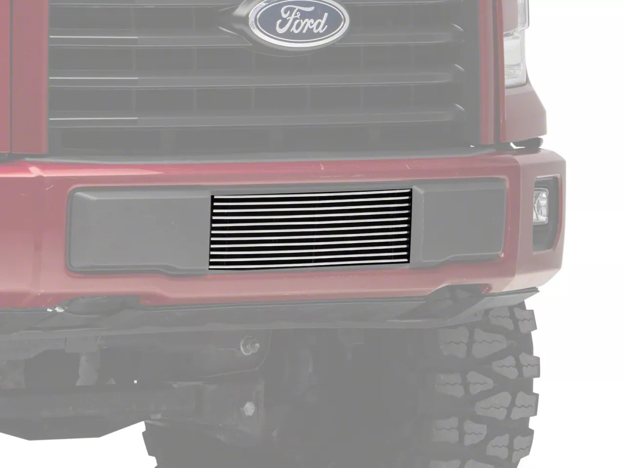RedRock Modern Billet Lower Grille Insert; Polished (15-17 F-150, Excluding Raptor)