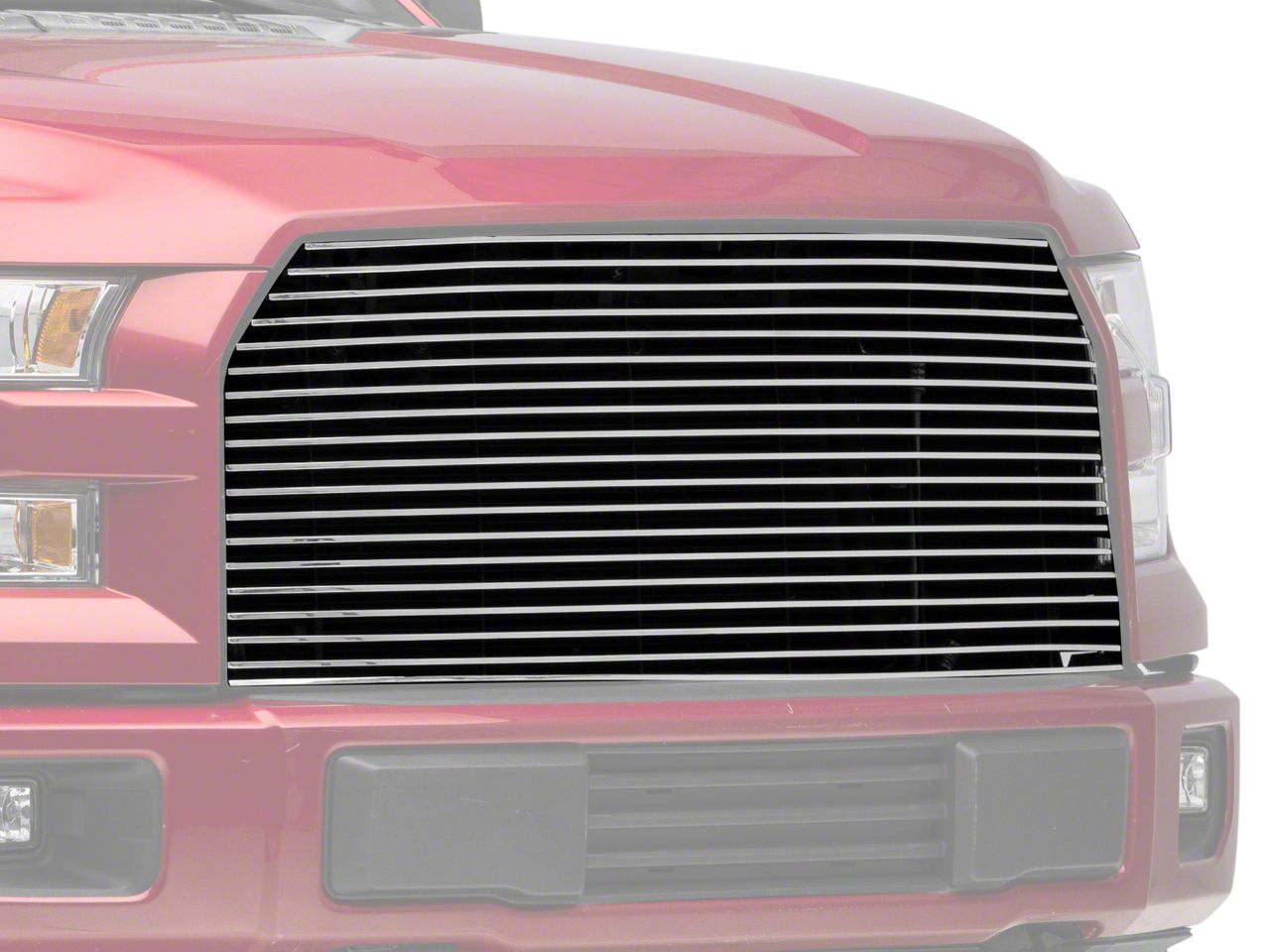RedRock Modern Billet Upper Grille Replacement; Polished (15-17 F-150, Excluding Raptor)